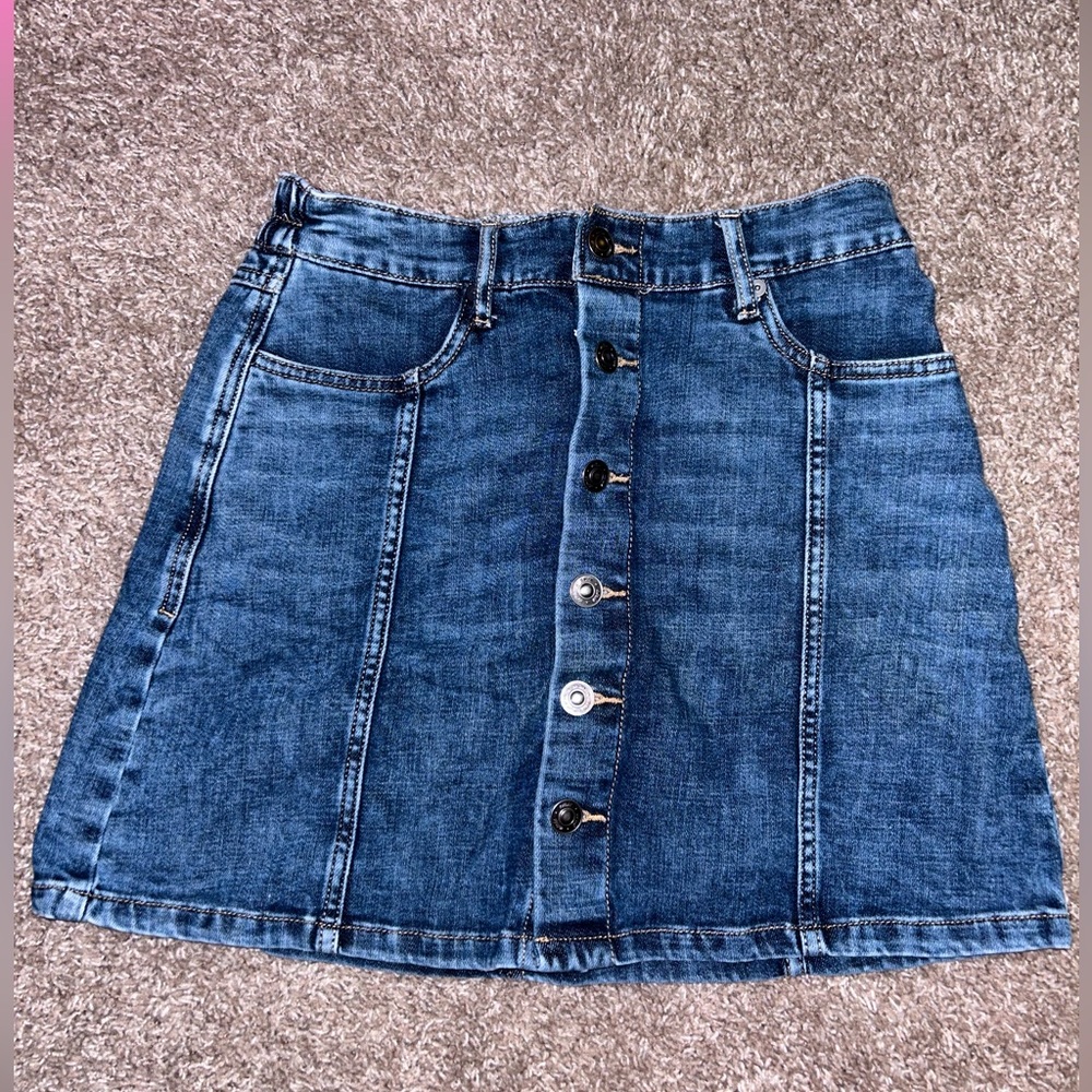 Aerie Denim Button Up Skirt